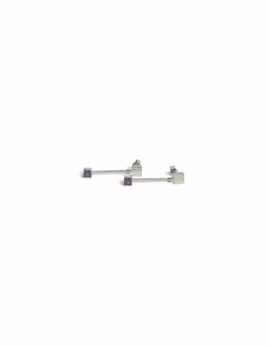 Cheap Pendientes palo largo con circonita morada oro 18k Pendientes De Oro