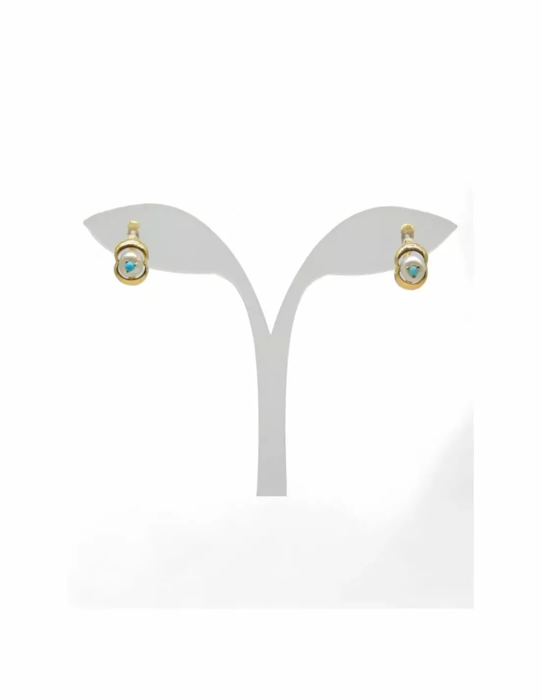 Cheap Pendientes perla bolita turquesa oro 18k Pendientes De Oro