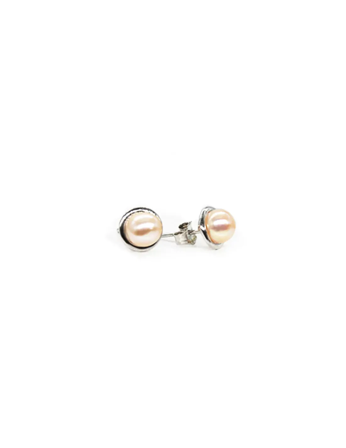 Online Pendientes perla cultivada color ámbar 8mm con base plata Pendientes De Plata