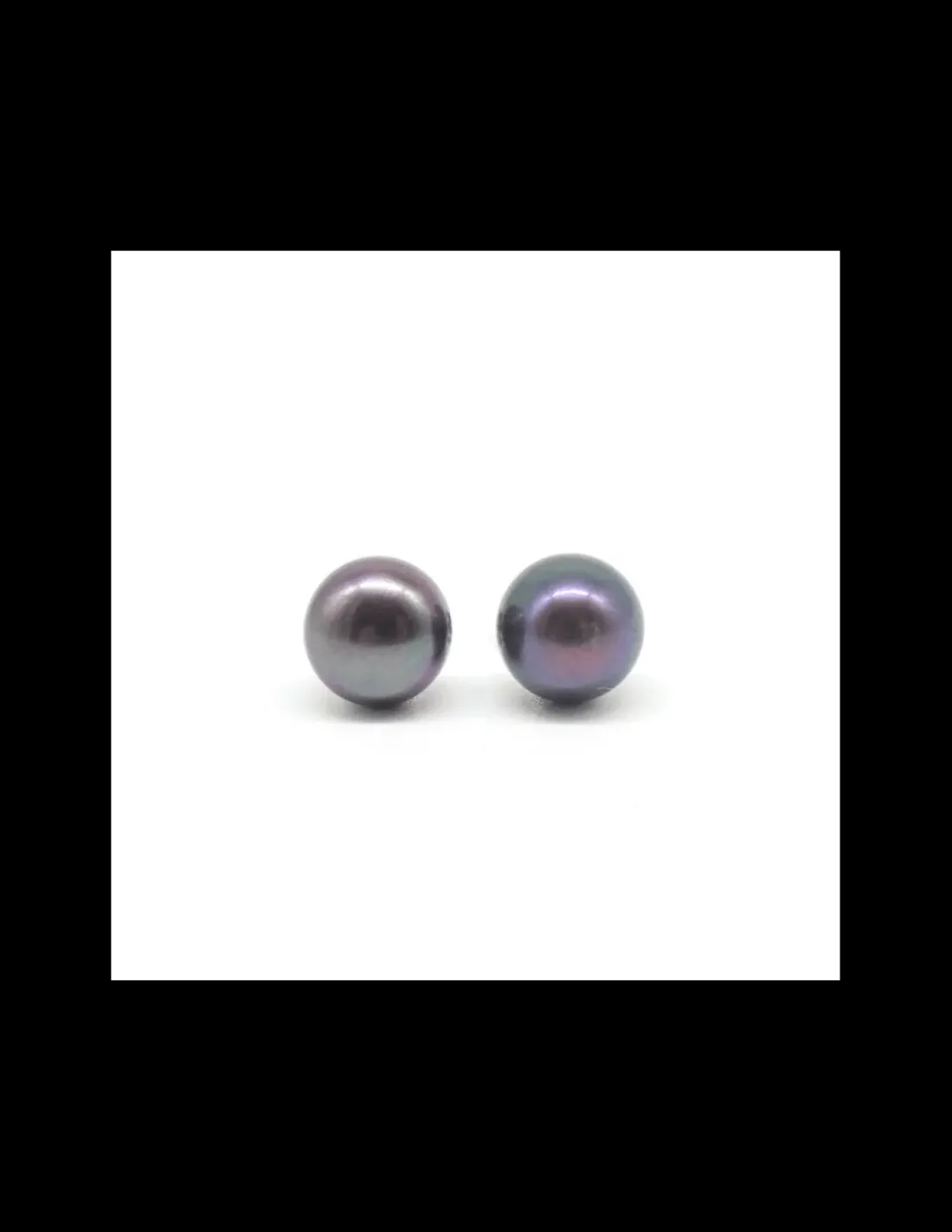 New Pendientes perla cultivada Tahití plata de Ley rodiada - 6mm Pendientes De Plata