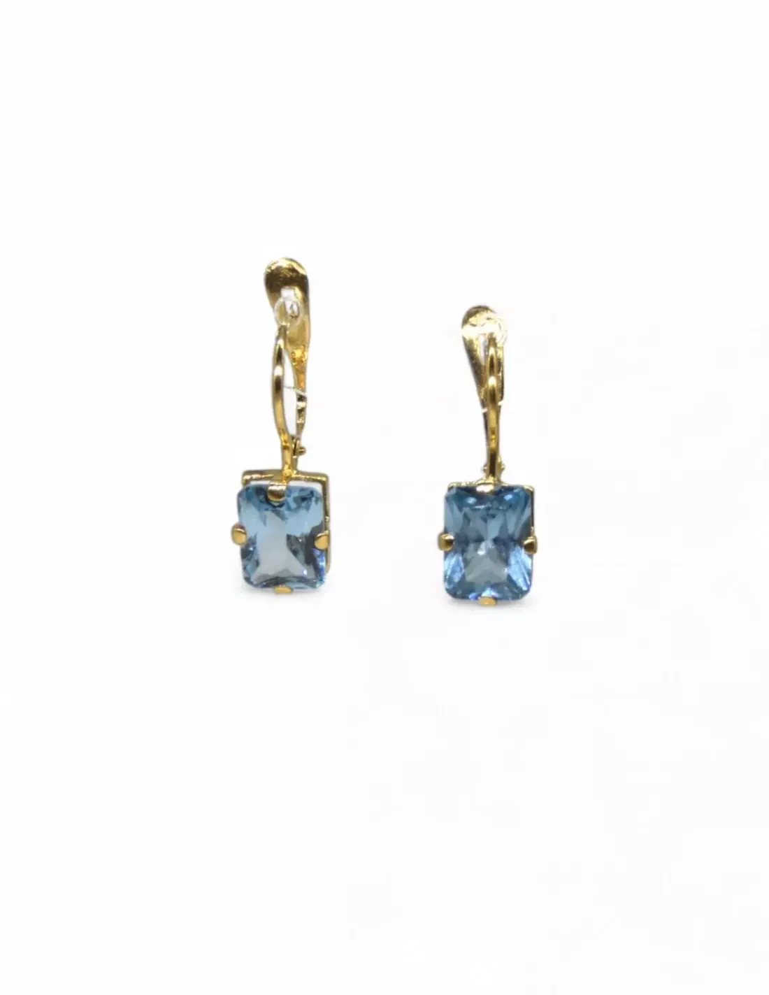 Hot Pendientes piedra agua marina oro 18k Pendientes De Oro