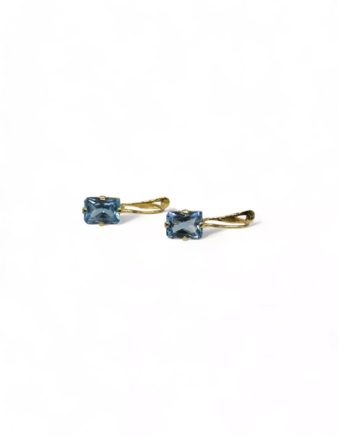 Hot Pendientes piedra agua marina oro 18k Pendientes De Oro
