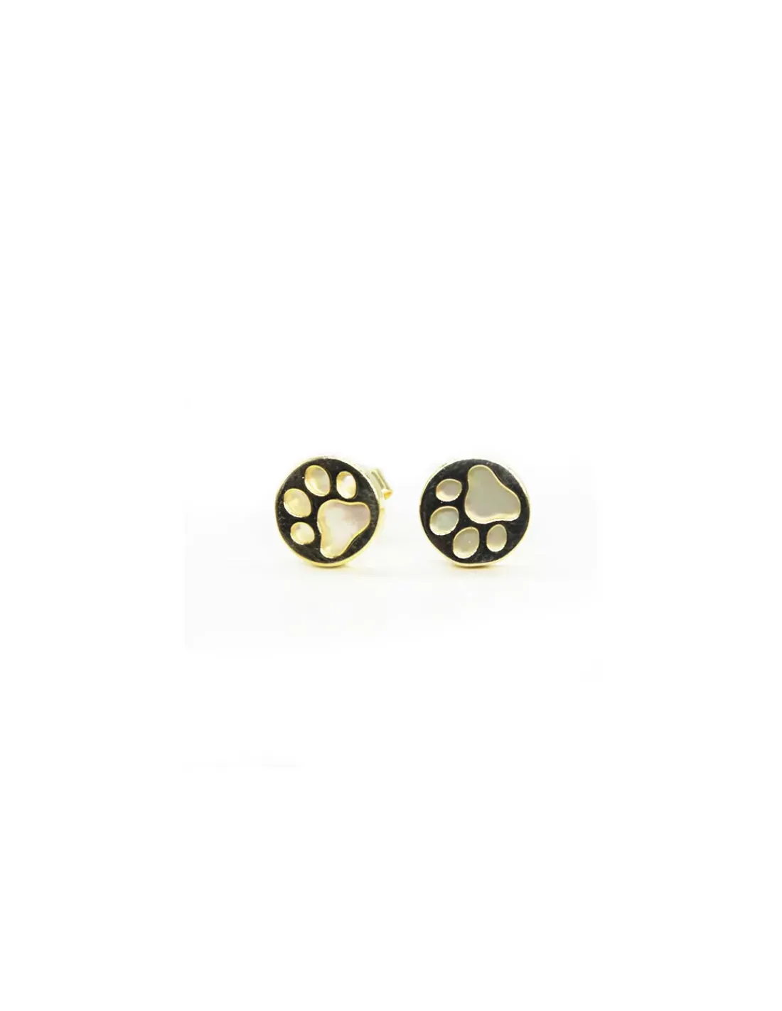 Flash Sale Pendientes plata chapada en oro con huella de nácar 9mm Pendientes De Plata