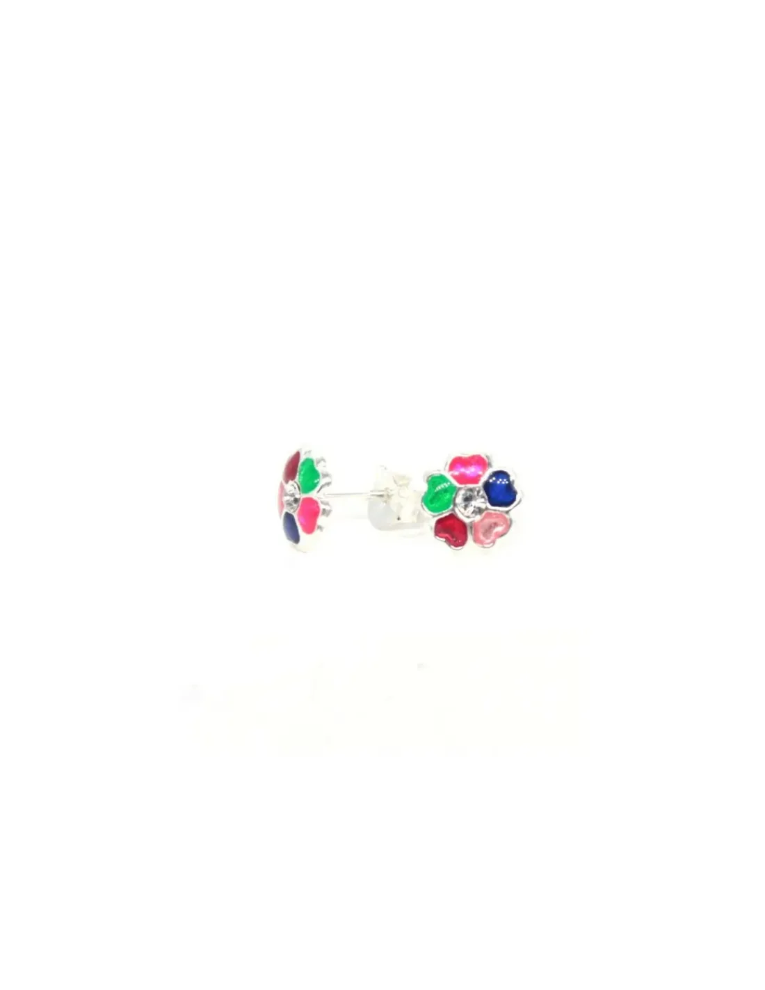 Best Sale Pendientes plata flor circonita esmalte multicolor Pendientes De Plata