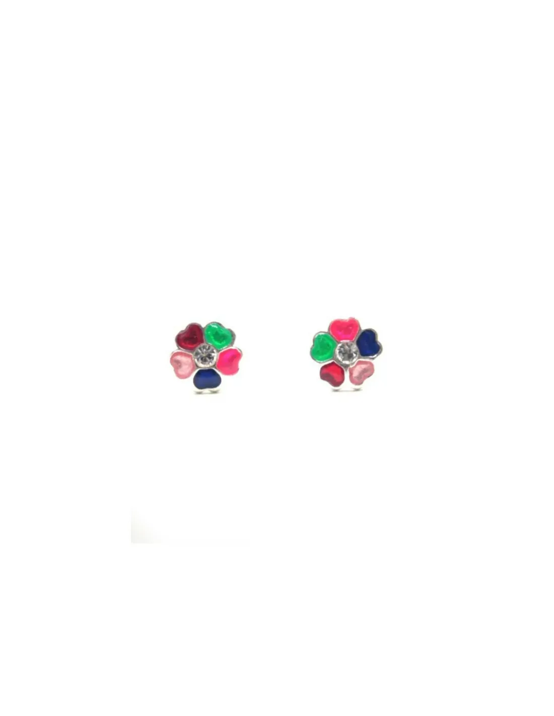 Best Sale Pendientes plata flor circonita esmalte multicolor Pendientes De Plata