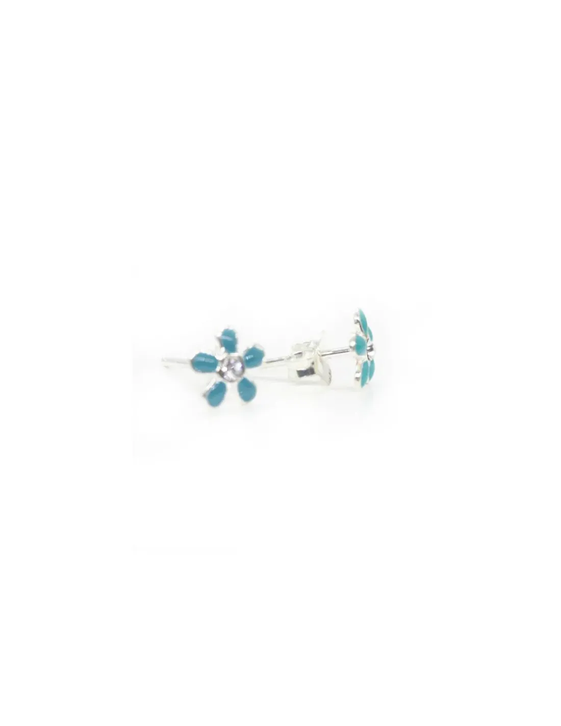 Shop Pendientes plata margarita esmalte turquesa Pendientes De Plata