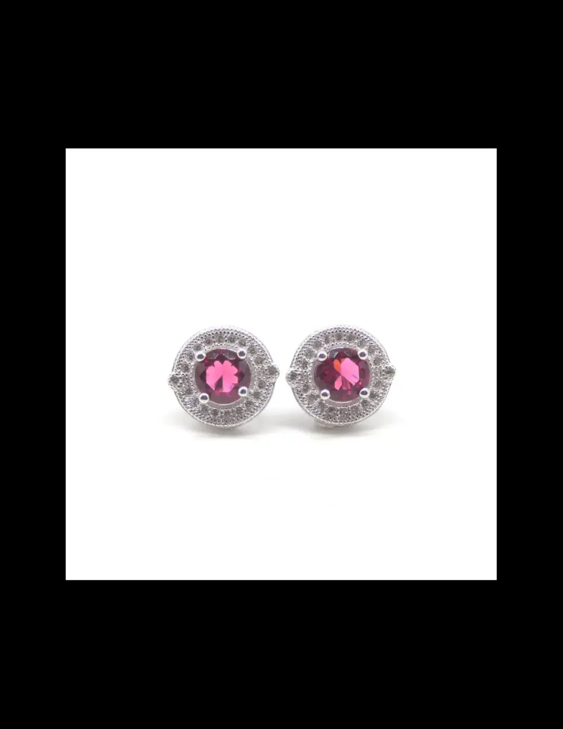 Online Pendientes plata rodiado circonitas 12mm rubí Pendientes De Plata