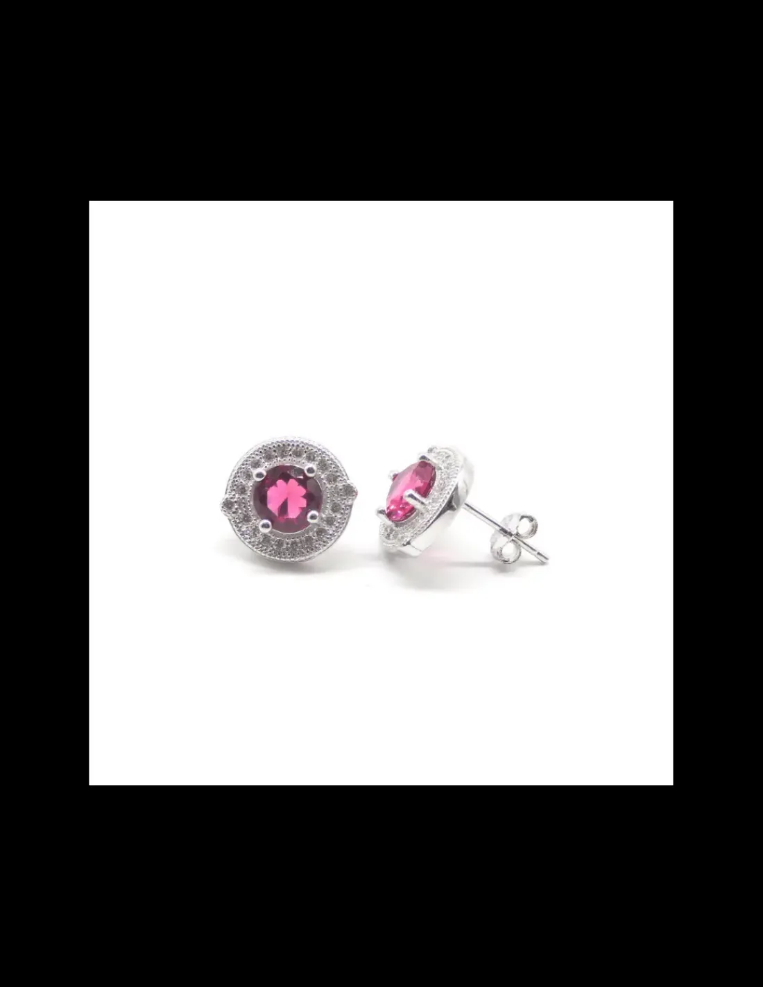 Online Pendientes plata rodiado circonitas 12mm rubí Pendientes De Plata