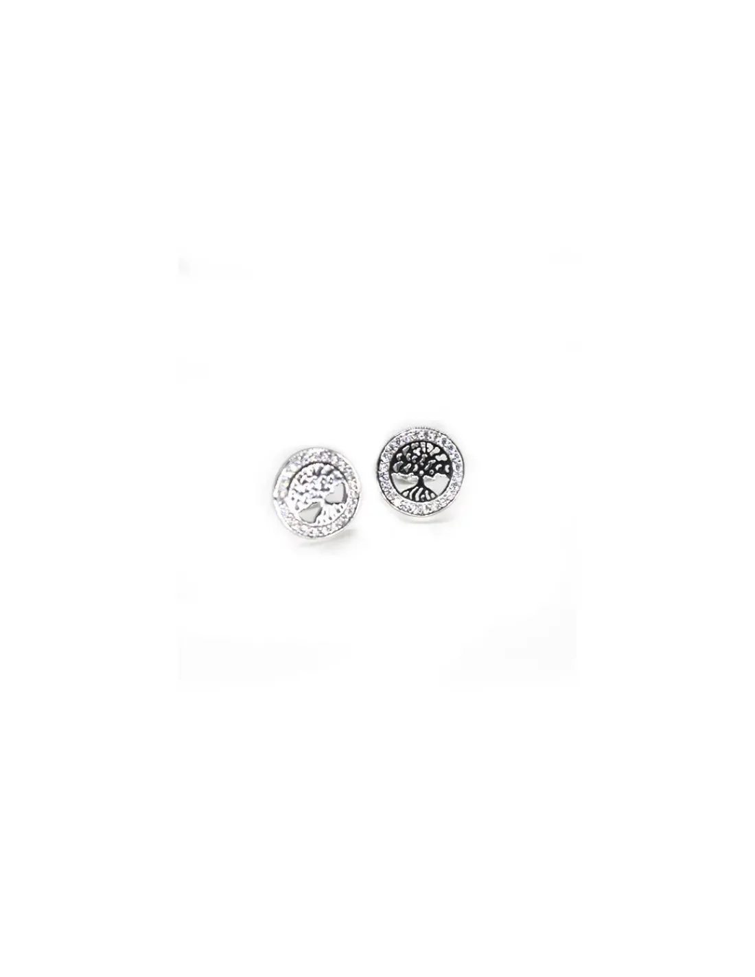 Cheap Pendientes árbol de la vida 10mm plata rodio Pendientes De Plata
