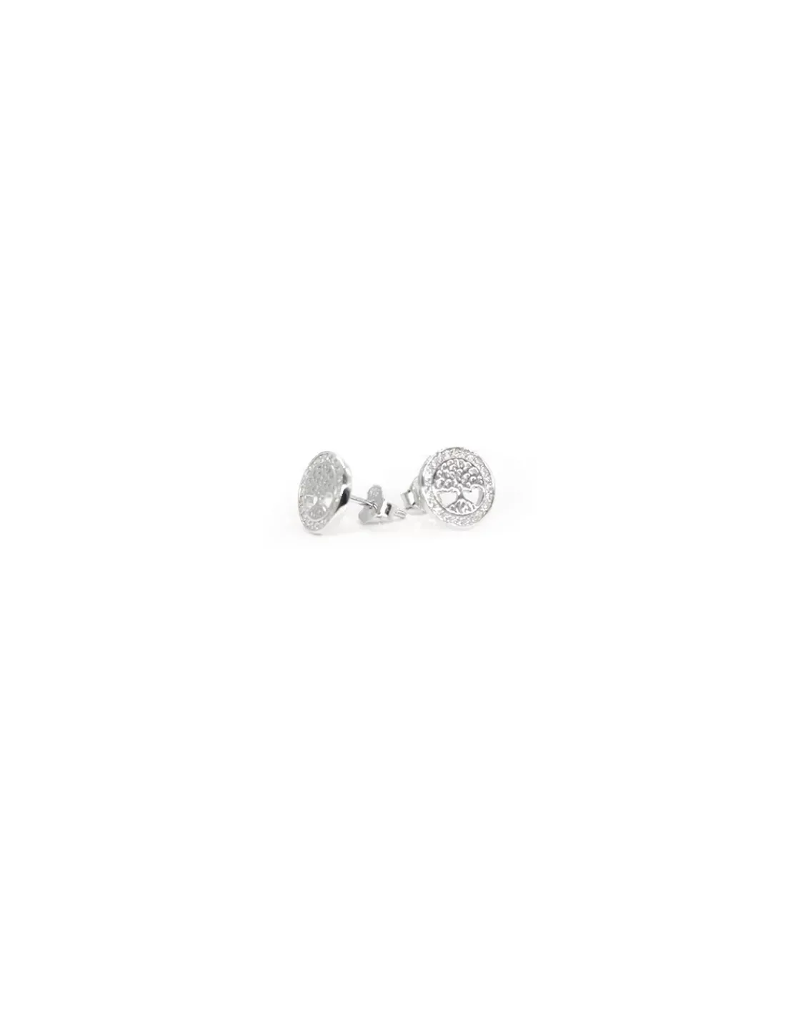 Cheap Pendientes árbol de la vida 10mm plata rodio Pendientes De Plata