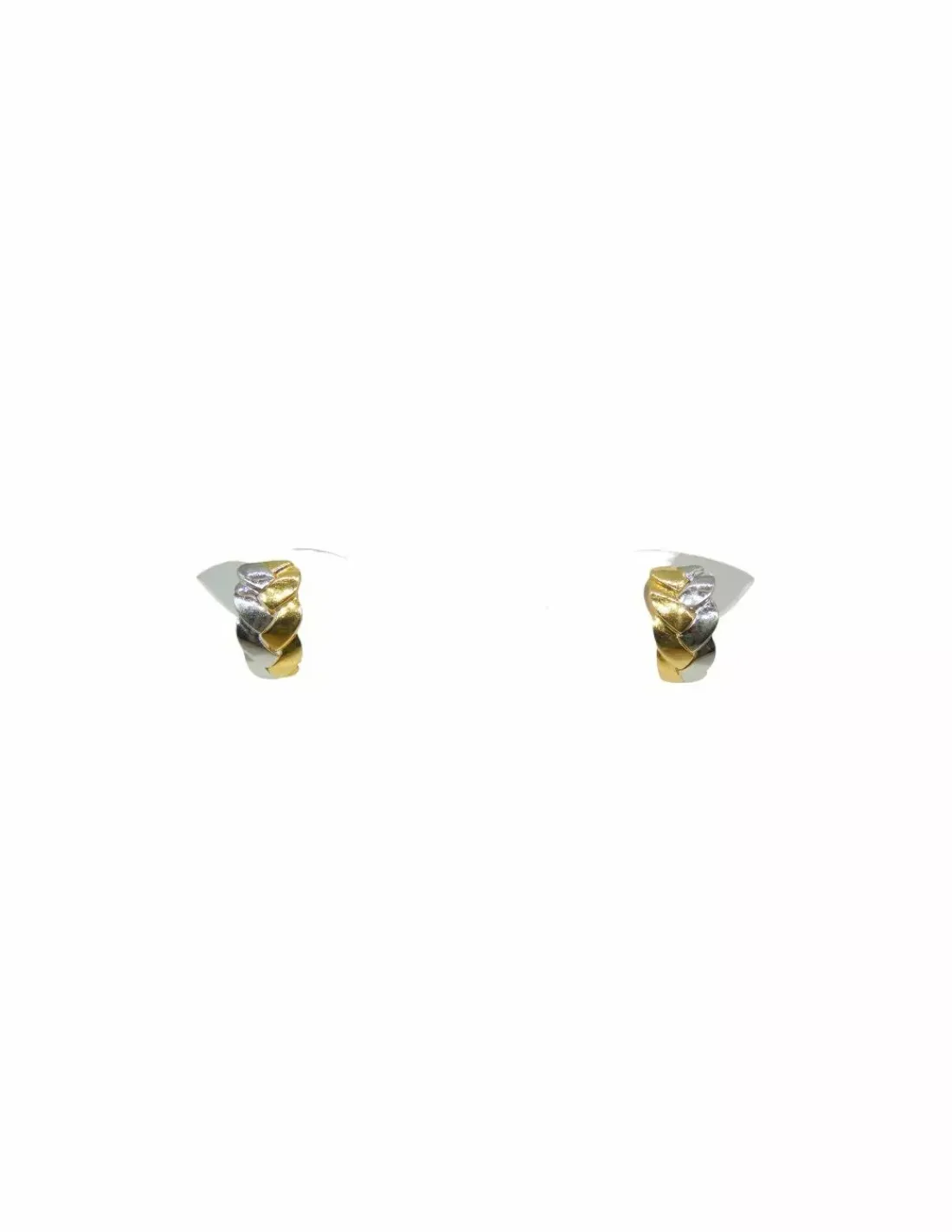 Outlet Pendientes trenzado oro bicolor 18k Pendientes De Oro