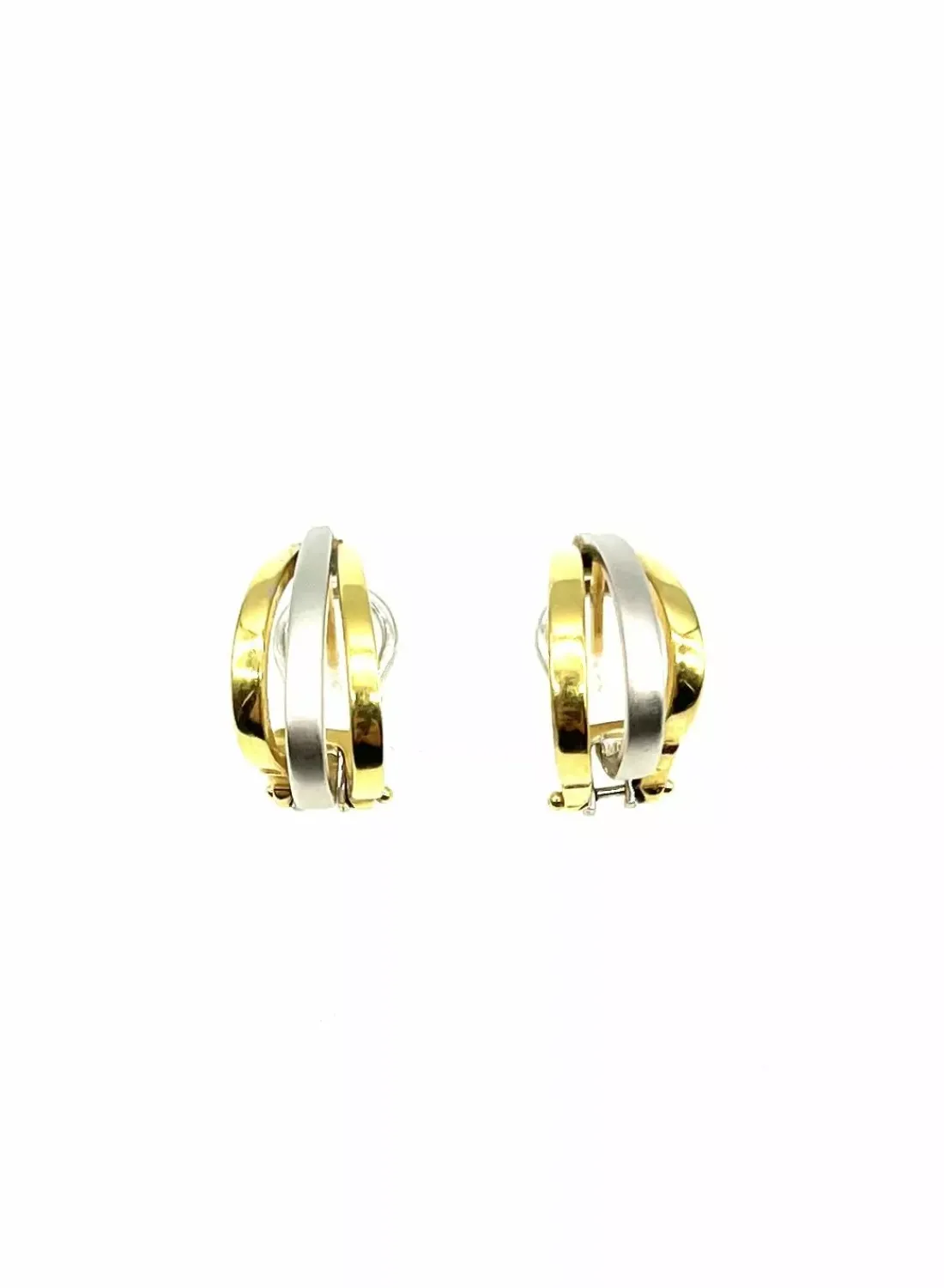 Online Pendientes triple medio aro bicolor oro 18k Pendientes De Oro