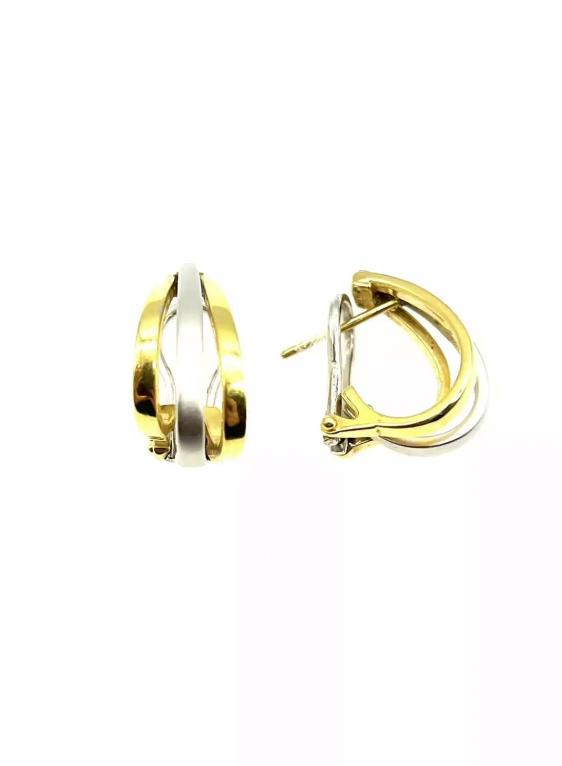 Online Pendientes triple medio aro bicolor oro 18k Pendientes De Oro