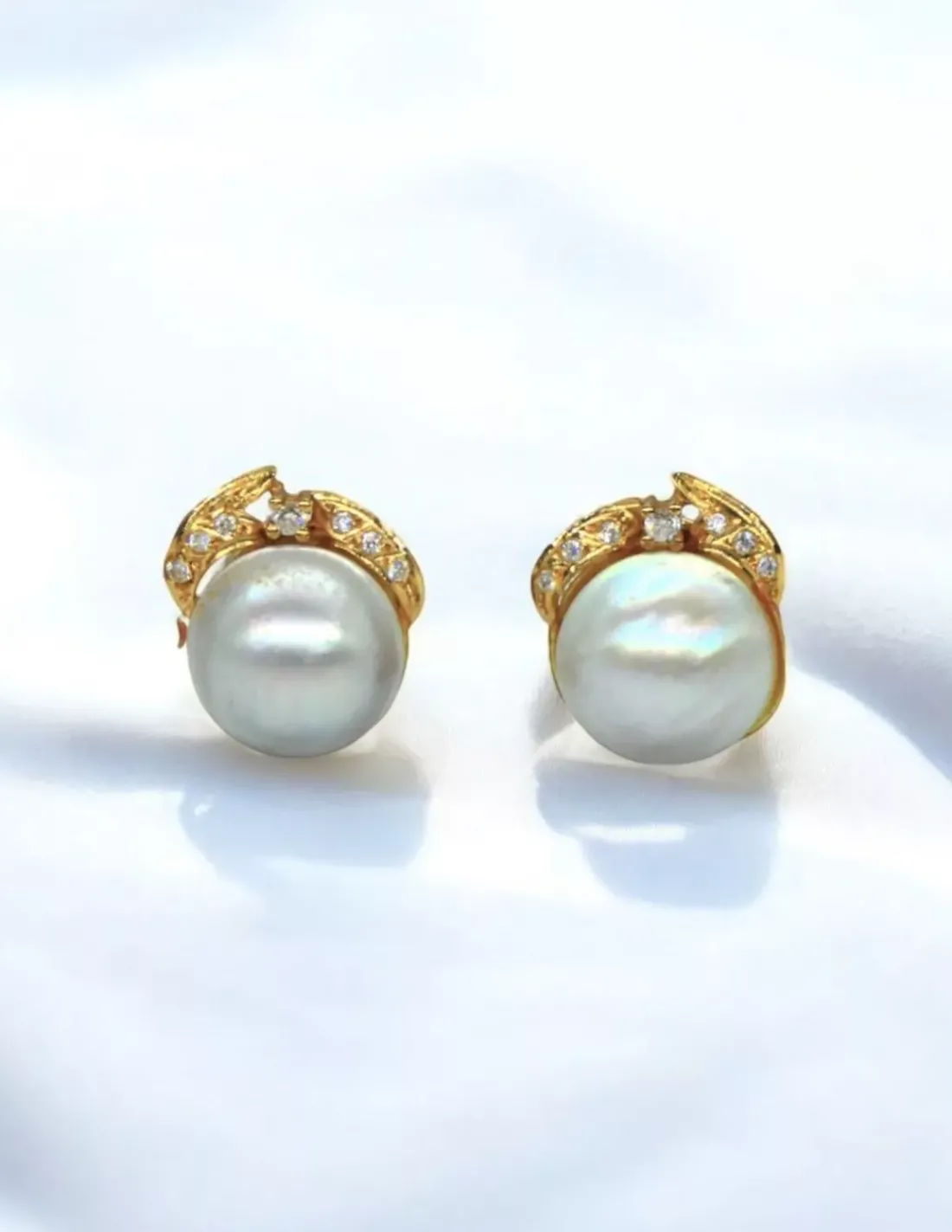 Sale Pendientes vintage perlas y circonitas oro 18k Pendientes De Oro