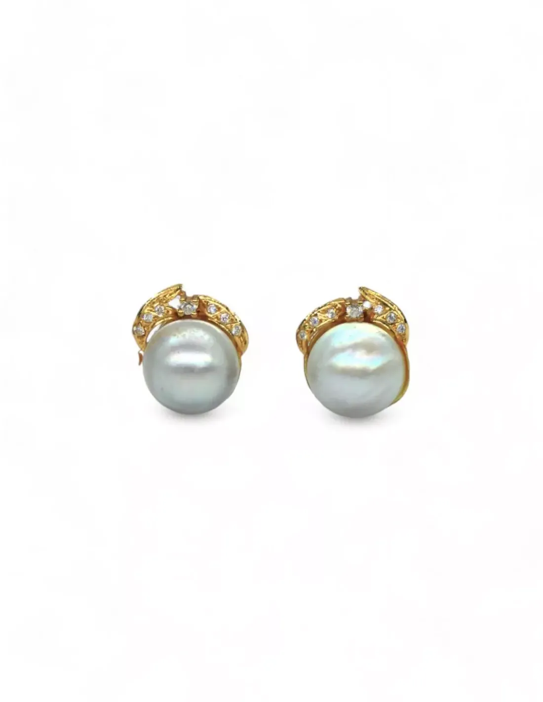 Sale Pendientes vintage perlas y circonitas oro 18k Pendientes De Oro