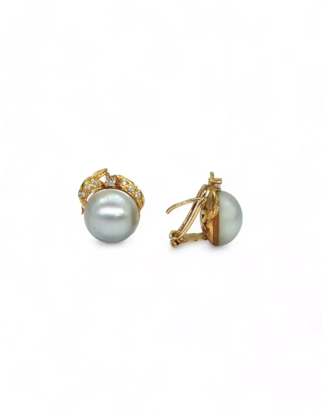 Sale Pendientes vintage perlas y circonitas oro 18k Pendientes De Oro
