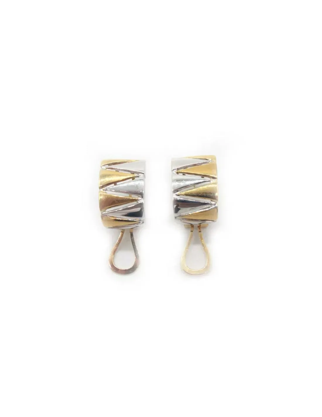 Store Pendientes zigzag oro bicolor 18k Pendientes De Oro