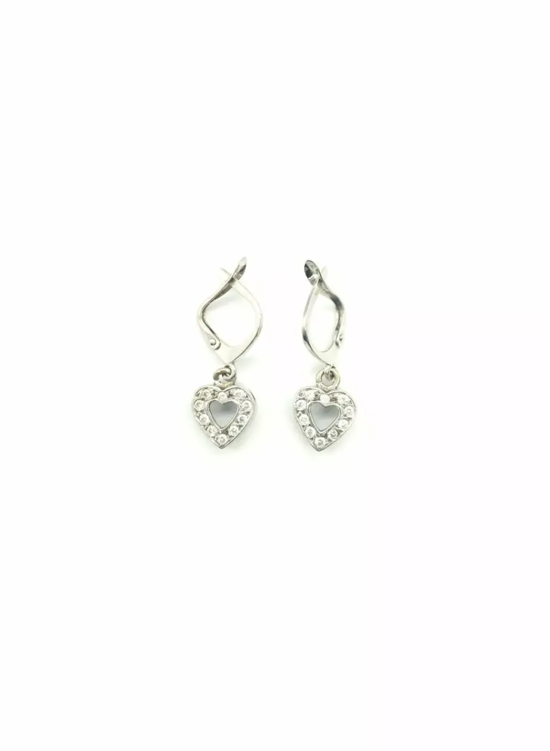 Hot Pendinetes oro blanco corazón oro 18k Pendientes De Oro