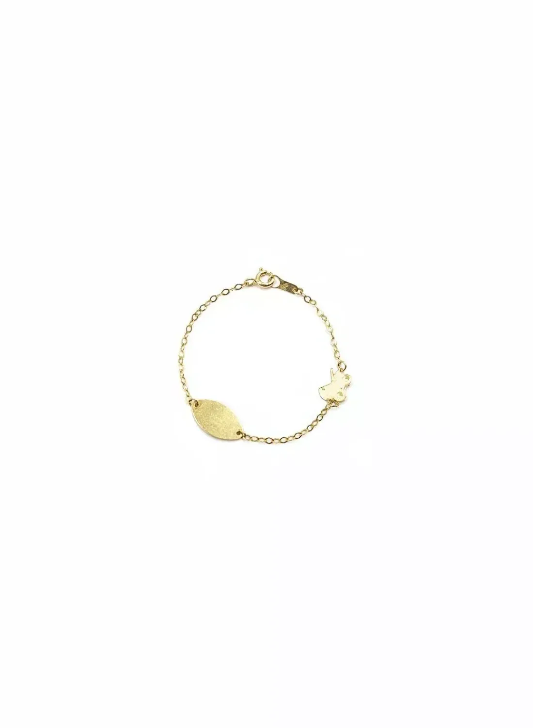 Fashion Pulsera bebé placa y carrito oro 18k - 13cm Pulseras De Plata | Pulseras De Oro