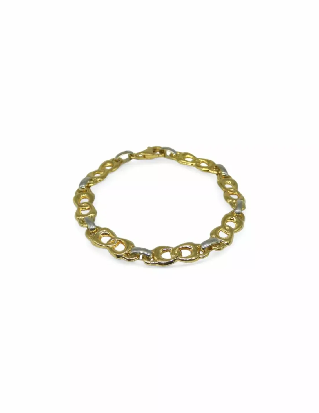 Best Sale Pulsera bicolor eslabón lazo oro 18k - 19.5cm Pulseras De Plata | Pulseras De Oro