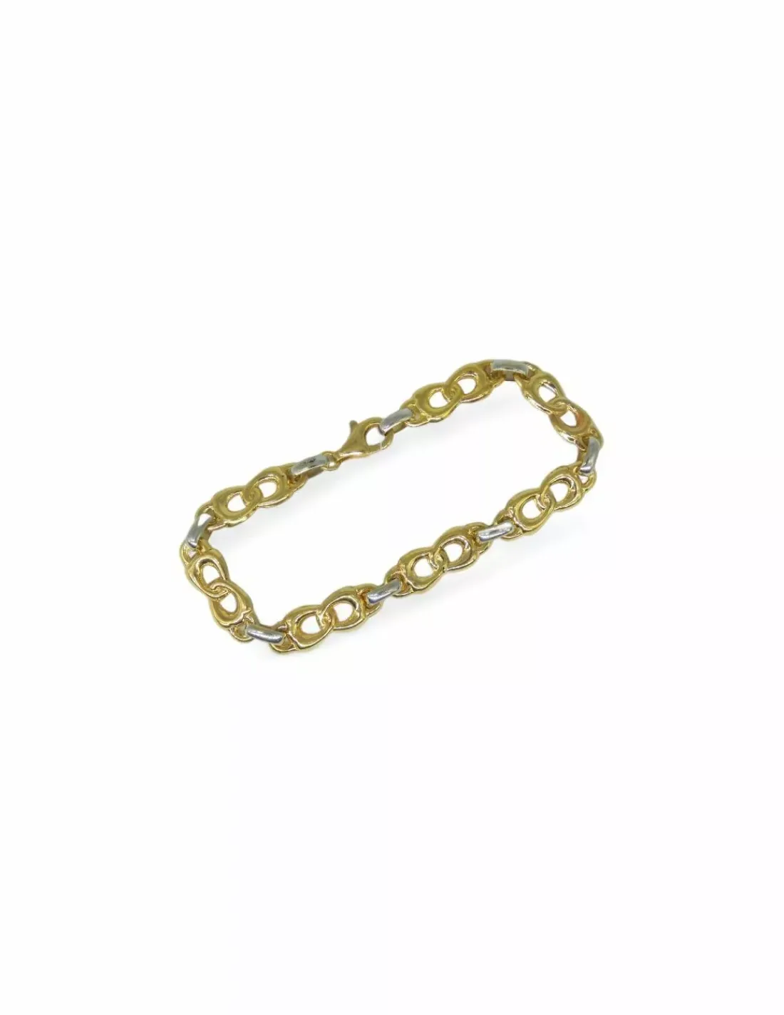 Best Sale Pulsera bicolor eslabón lazo oro 18k - 19.5cm Pulseras De Plata | Pulseras De Oro