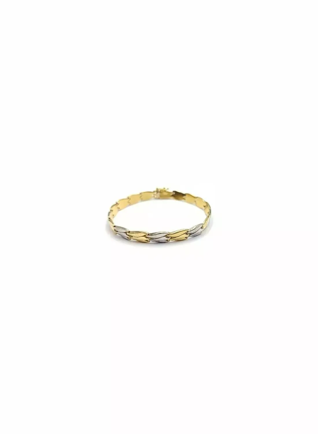 Discount Pulsera bicolor eslabones 3 líneas oro 18k - 18cm Pulseras De Plata | Pulseras De Oro