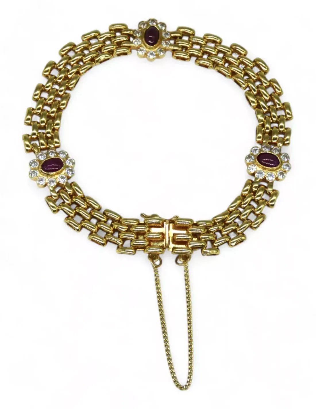 Cheap Pulsera bismark de 5 filas con piedras rosa y circonitas oro 18k - 20cm Pulseras De Plata | Pulseras De Oro