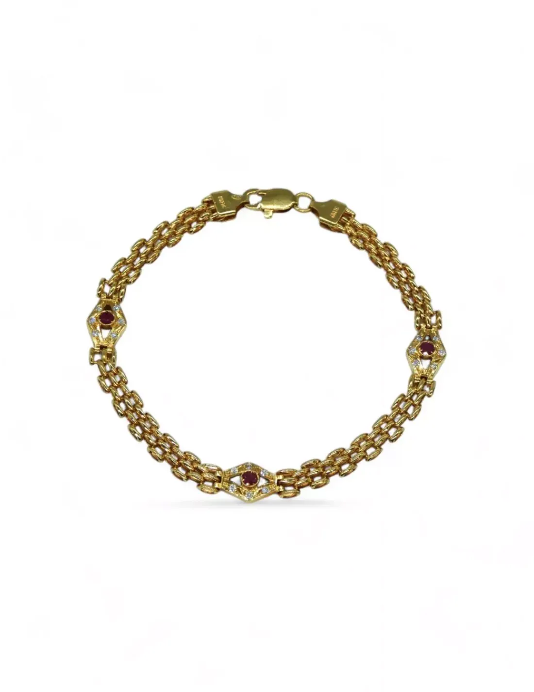 Clearance Pulsera Bismark rombos oro 18k - 19cm Pulseras De Plata | Pulseras De Oro