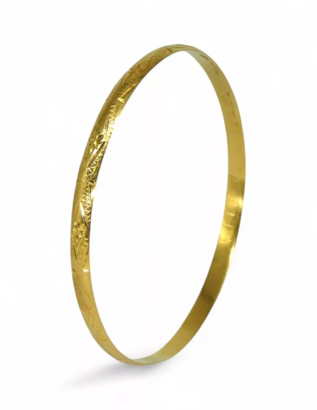 New Pulsera caña labrada oro 18k - 7cm Cañas | Pulseras De Plata