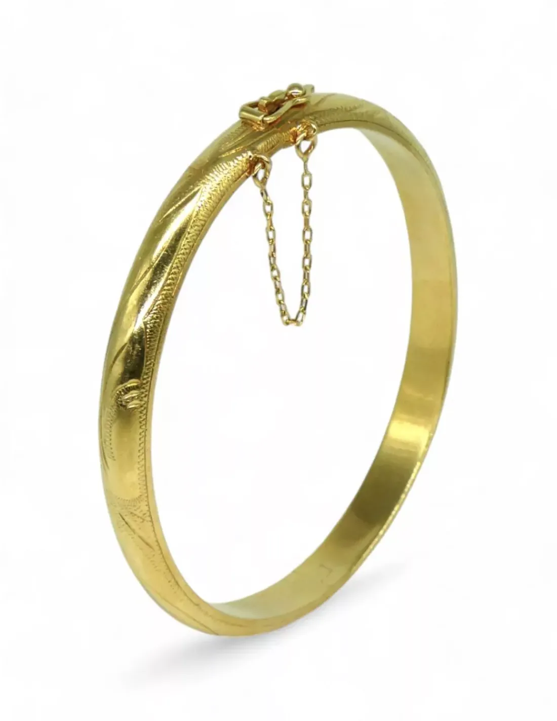 Store Pulsera caña labrada oval c. seguridad oro 18k - 19cm Cañas | Pulseras De Plata