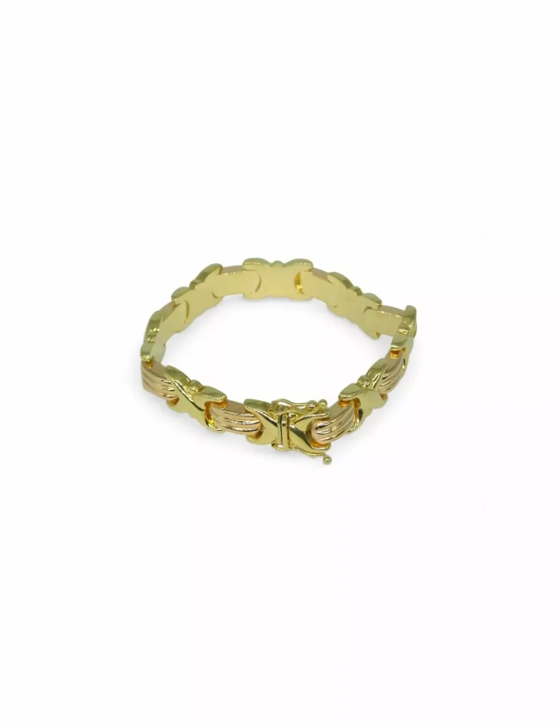 Fashion Pulsera calada bicolor forma x oro 18k - 20cm Pulseras De Plata | Pulseras De Oro