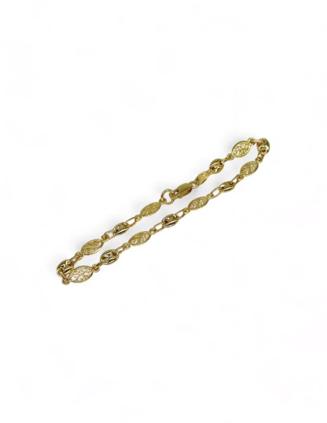 Sale Pulsera combinada eslabón calabrote y calado oro 18k - 20x0.5 cm Pulseras De Plata | Pulseras De Oro