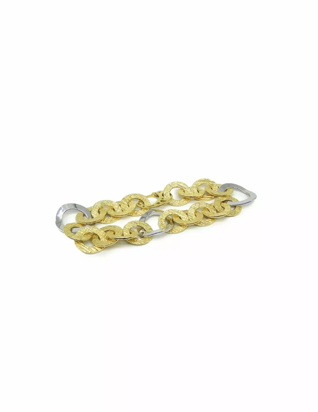 Fashion Pulsera círculos entrelazados oro bicolor 18k - 21cm Pulseras De Oro