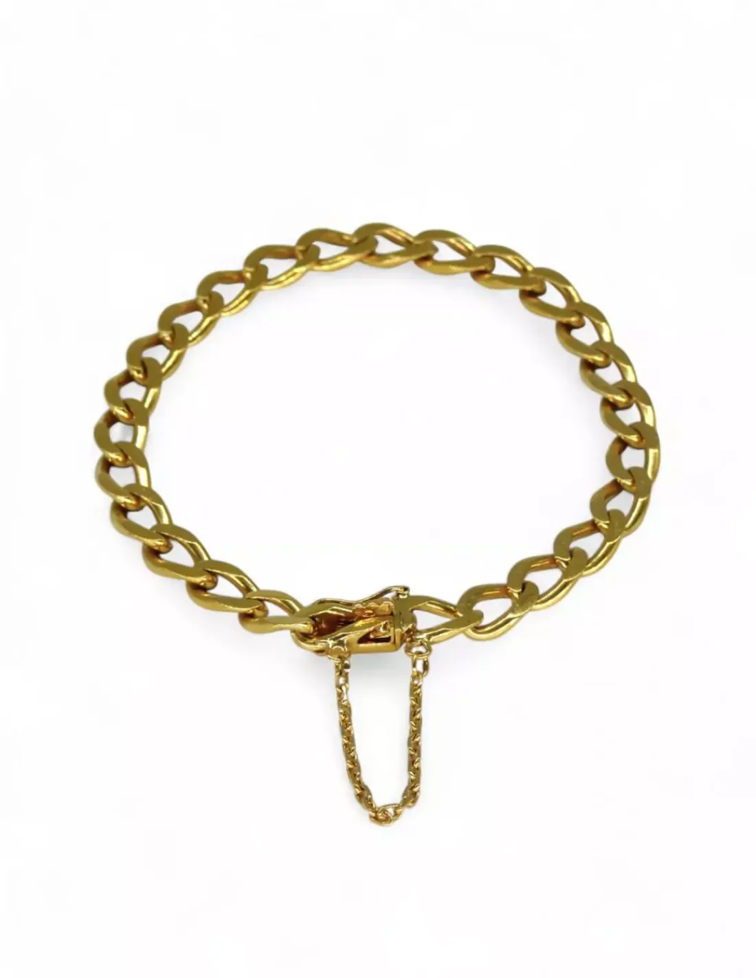 Fashion Pulsera eslabón barbada con cadena de seguridad oro 18k - 20x0.7cm Pulseras De Plata | Pulseras De Oro