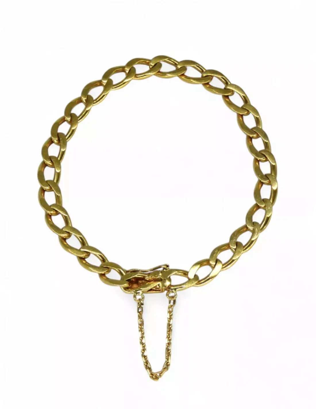 Fashion Pulsera eslabón barbada con cadena de seguridad oro 18k - 20x0.7cm Pulseras De Plata | Pulseras De Oro
