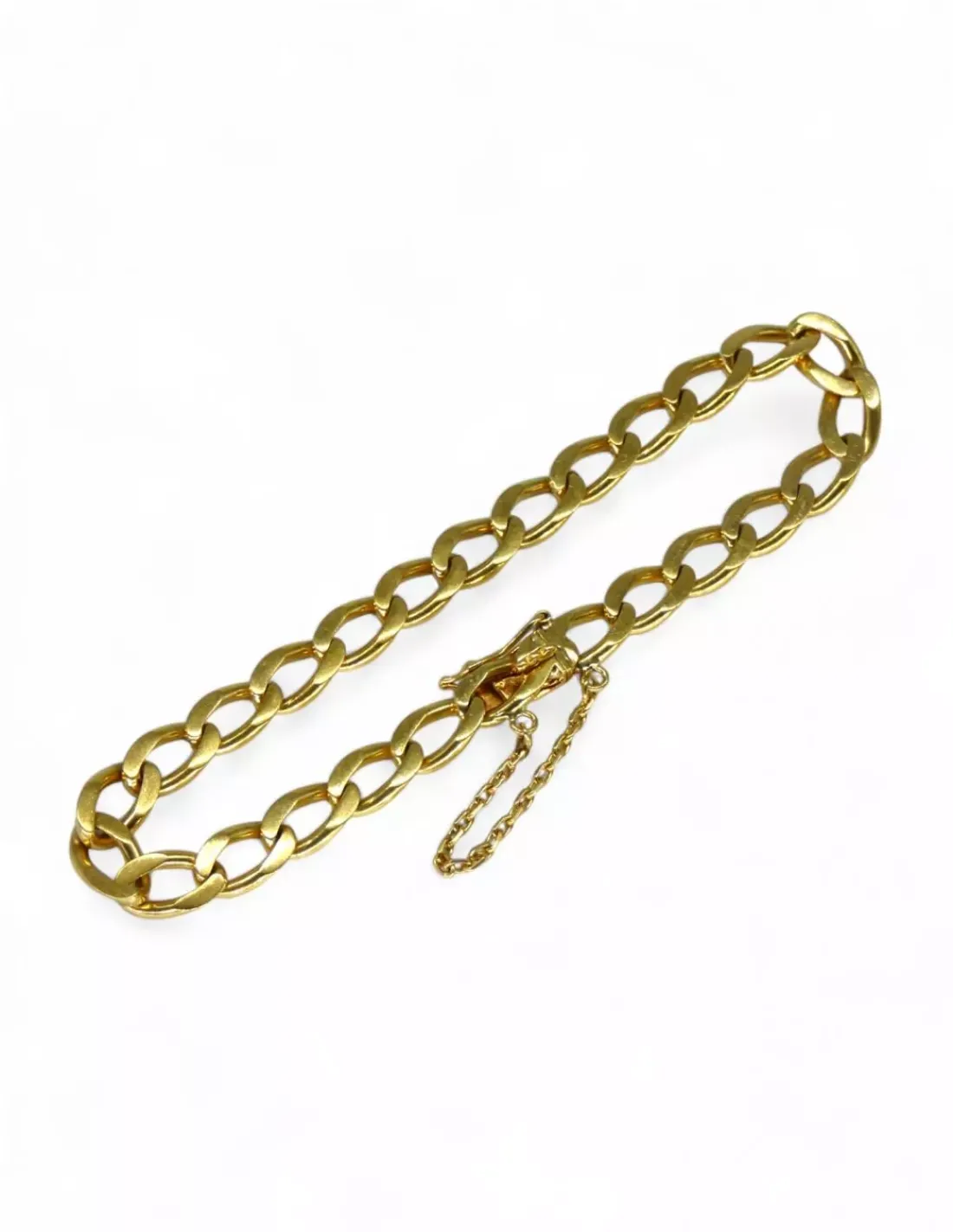 Fashion Pulsera eslabón barbada con cadena de seguridad oro 18k - 20x0.7cm Pulseras De Plata | Pulseras De Oro