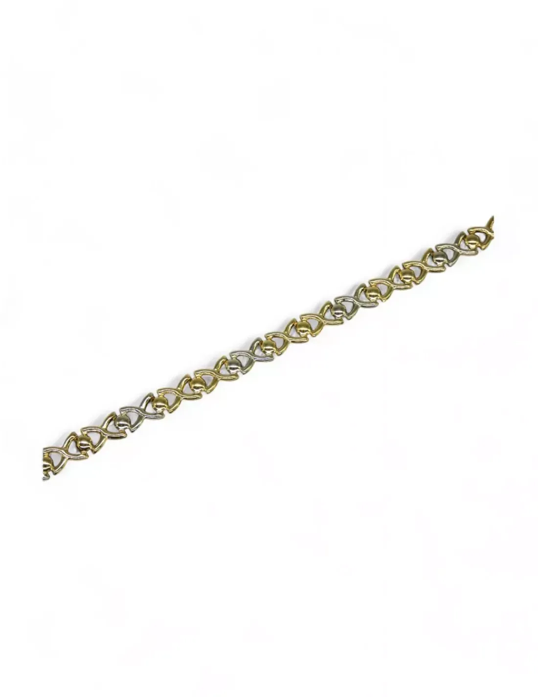 New Pulsera eslabón en ocho con media bola oro 18k - 20cm Pulseras De Plata | Pulseras De Oro