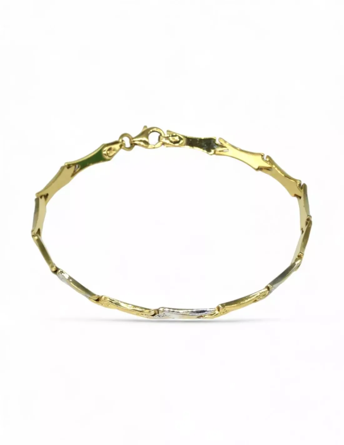 Shop Pulsera eslabones bicolor oro 18k - 19cm Pulseras De Plata | Pulseras De Oro