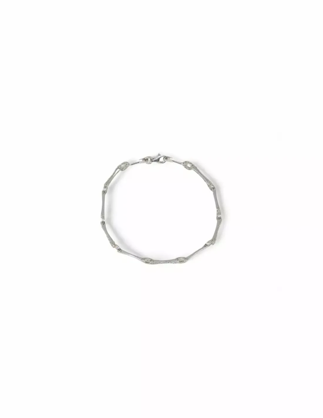 Clearance Pulsera eslabones redondos y circonita oro blanco 18k - 19,5cm Pulseras De Plata | Pulseras De Oro