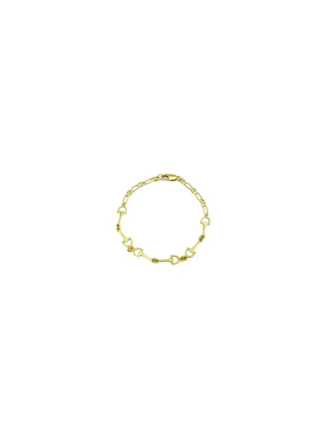 Fashion Pulsera estribos y eslabones ancla 1x1 oro 18k - 19cm Pulseras De Plata | Pulseras De Oro