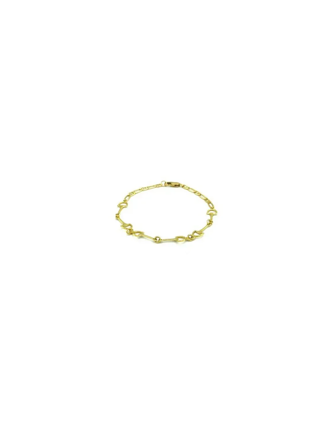 Fashion Pulsera estribos y eslabones ancla 1x1 oro 18k - 19cm Pulseras De Plata | Pulseras De Oro