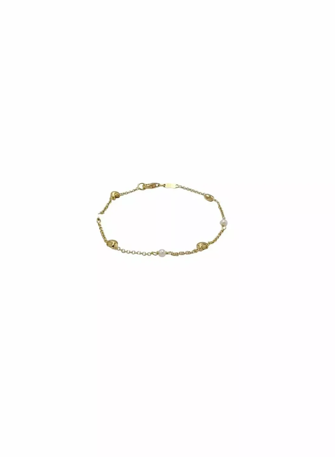 Sale Pulsera forzada con perlas y lunas oro 18k - 19cm Pulseras De Plata | Pulseras De Oro