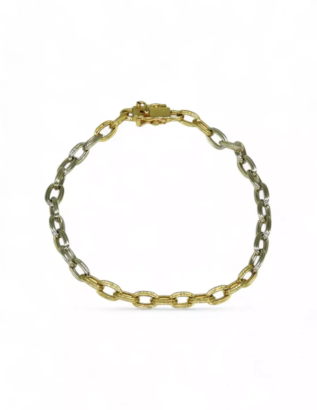 Online Pulsera forzada oro bicolor 18k - 19.5cm Pulseras De Plata | Pulseras De Oro