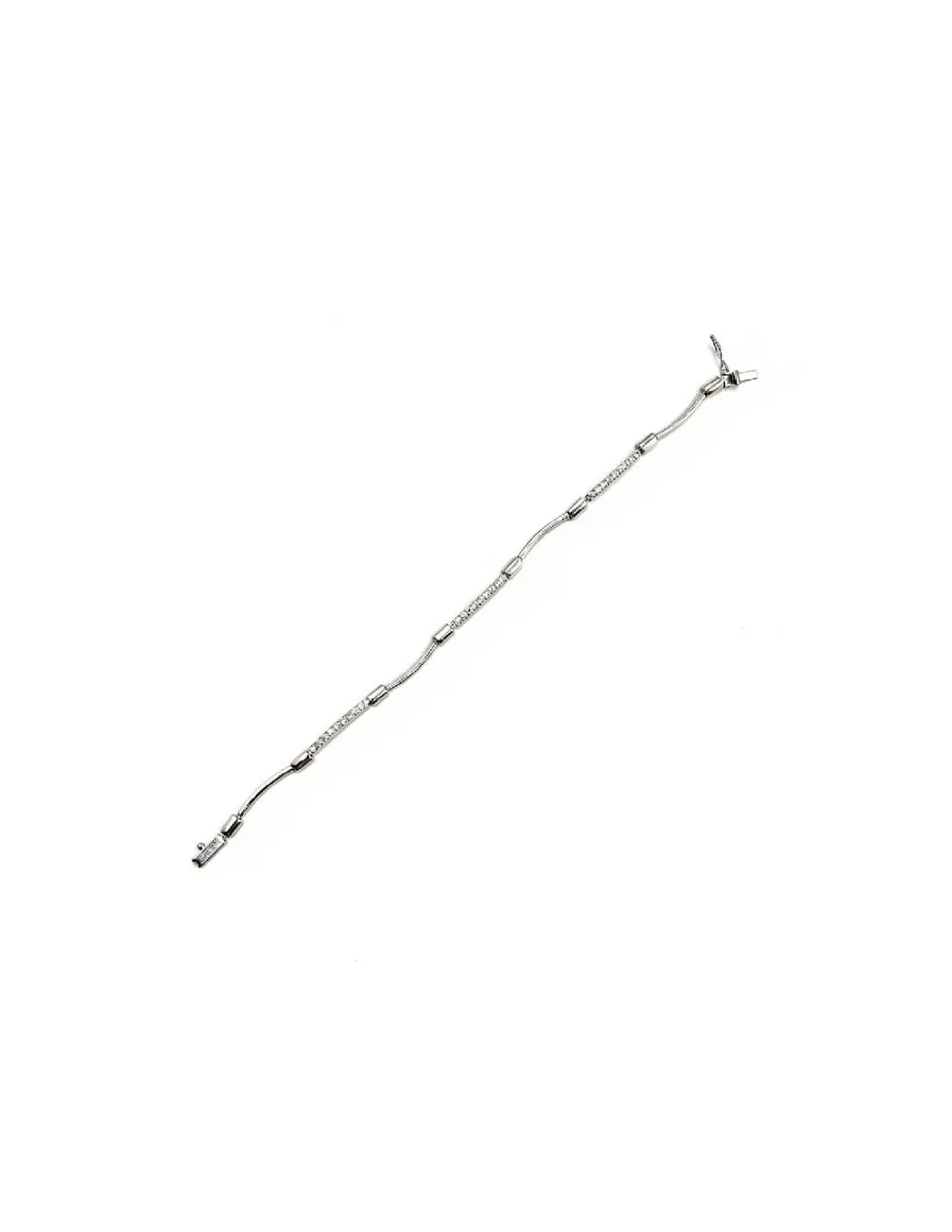 Online Pulsera 18k en oro blanco y circonitas Pulseras De Oro