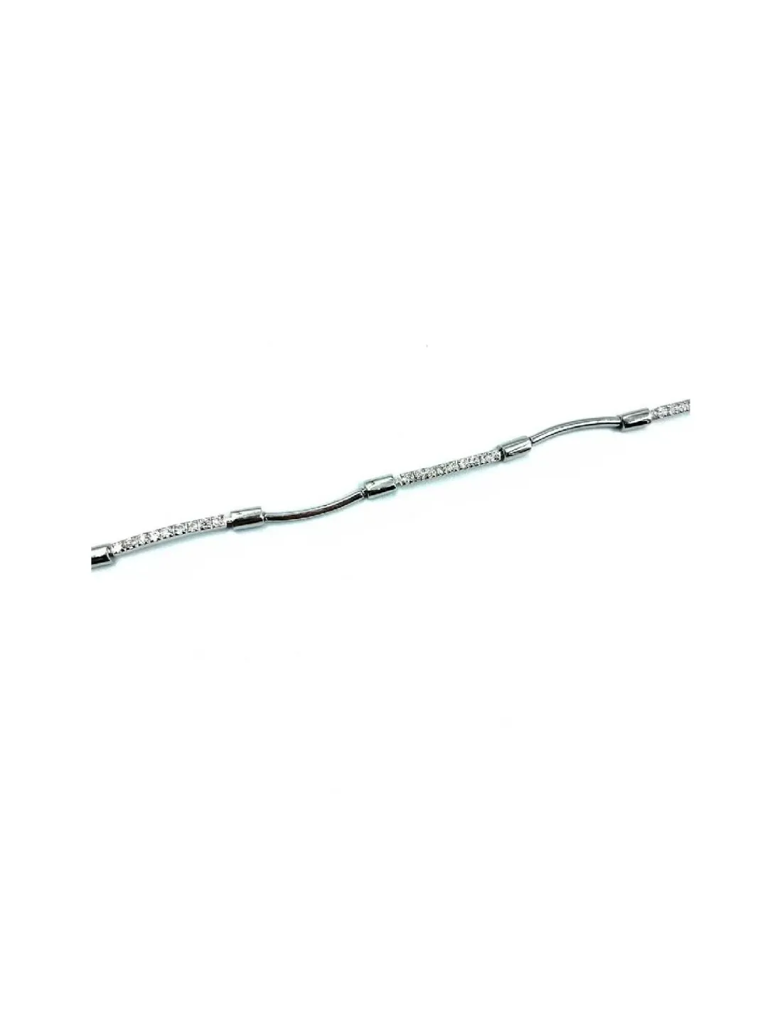 Online Pulsera 18k en oro blanco y circonitas Pulseras De Oro
