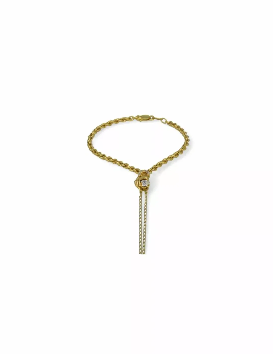 Fashion Pulsera manita con motivo mano con circonitas oro 18k - 19cm Manitas | Pulseras De Plata