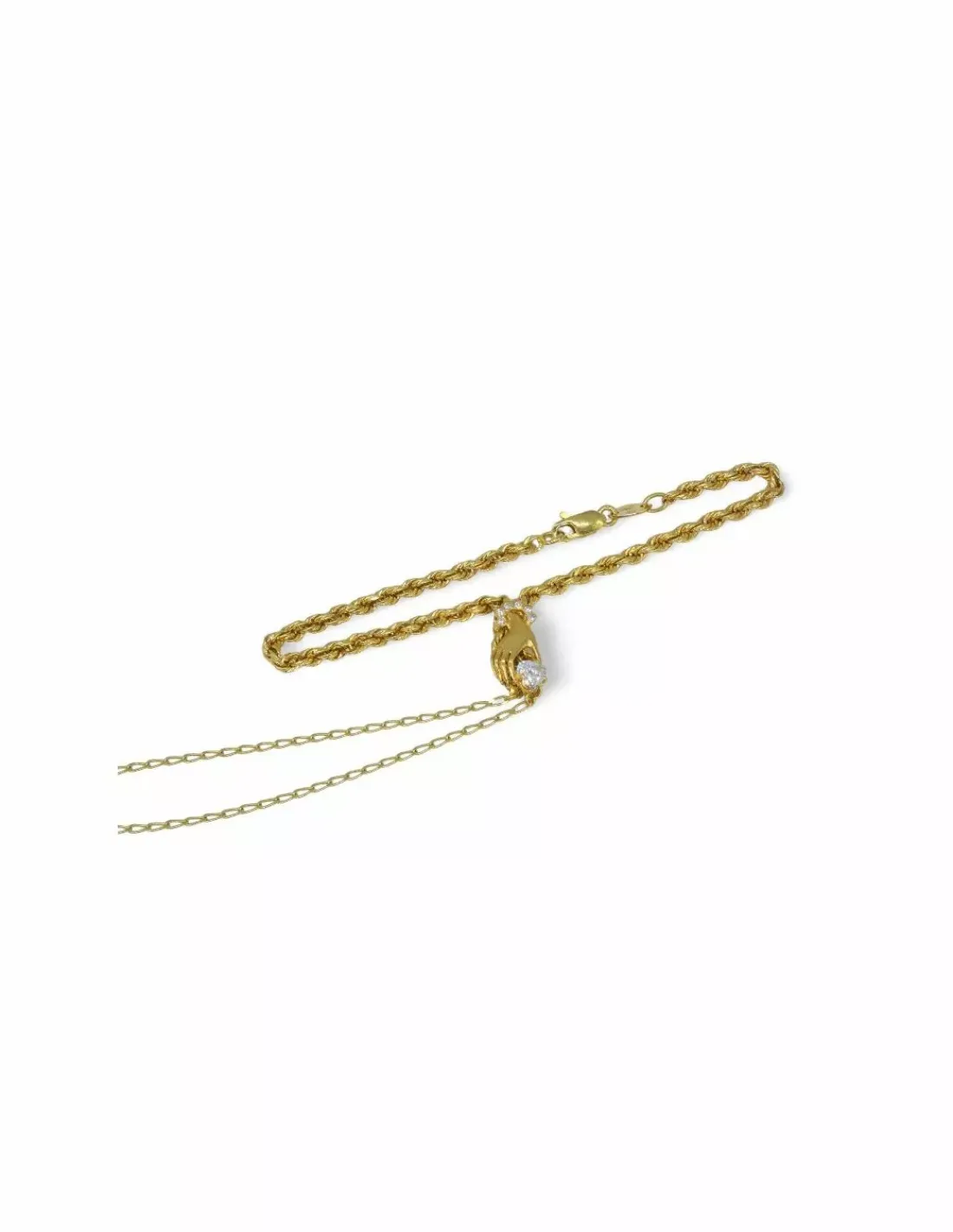 Fashion Pulsera manita con motivo mano con circonitas oro 18k - 19cm Manitas | Pulseras De Plata