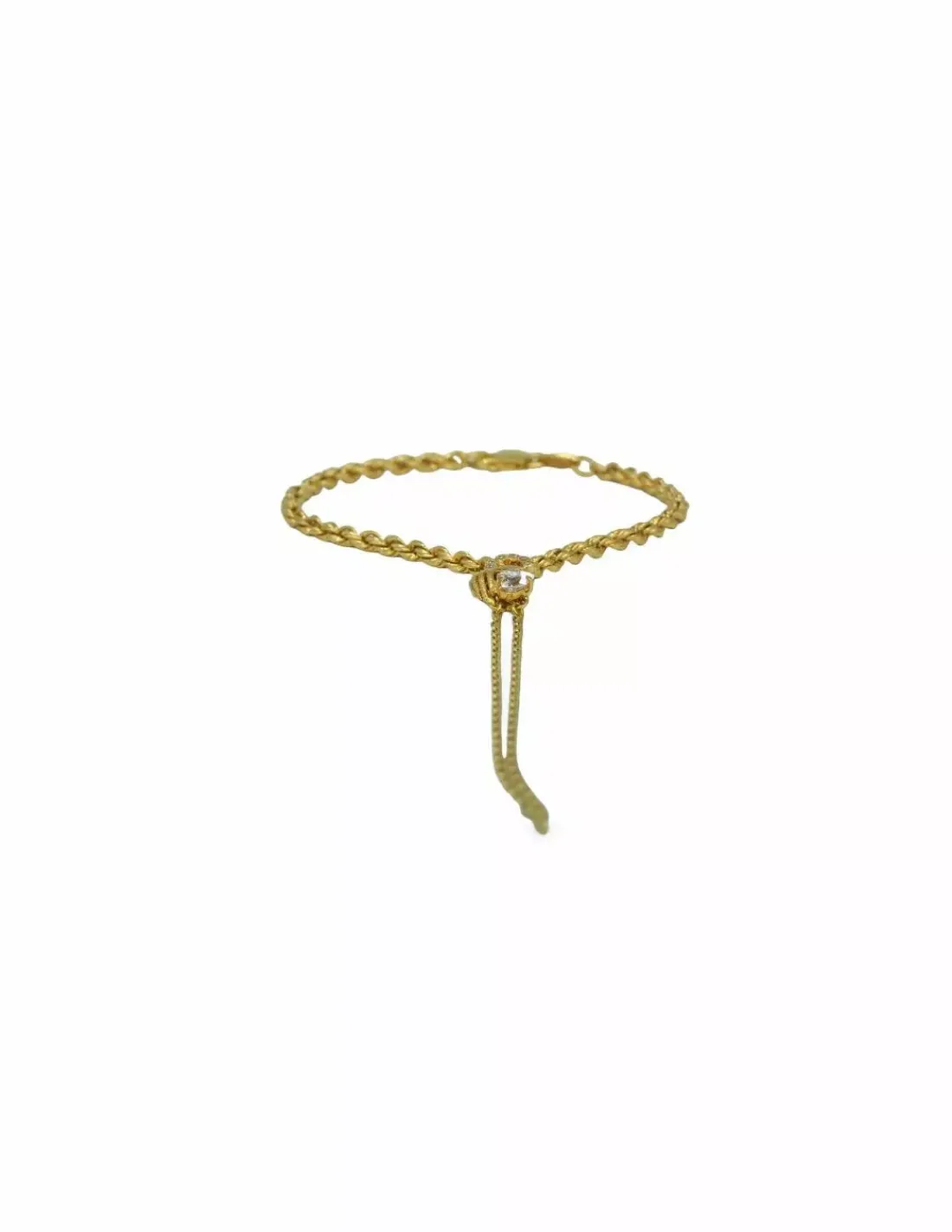 Fashion Pulsera manita con motivo mano con circonitas oro 18k - 19cm Manitas | Pulseras De Plata