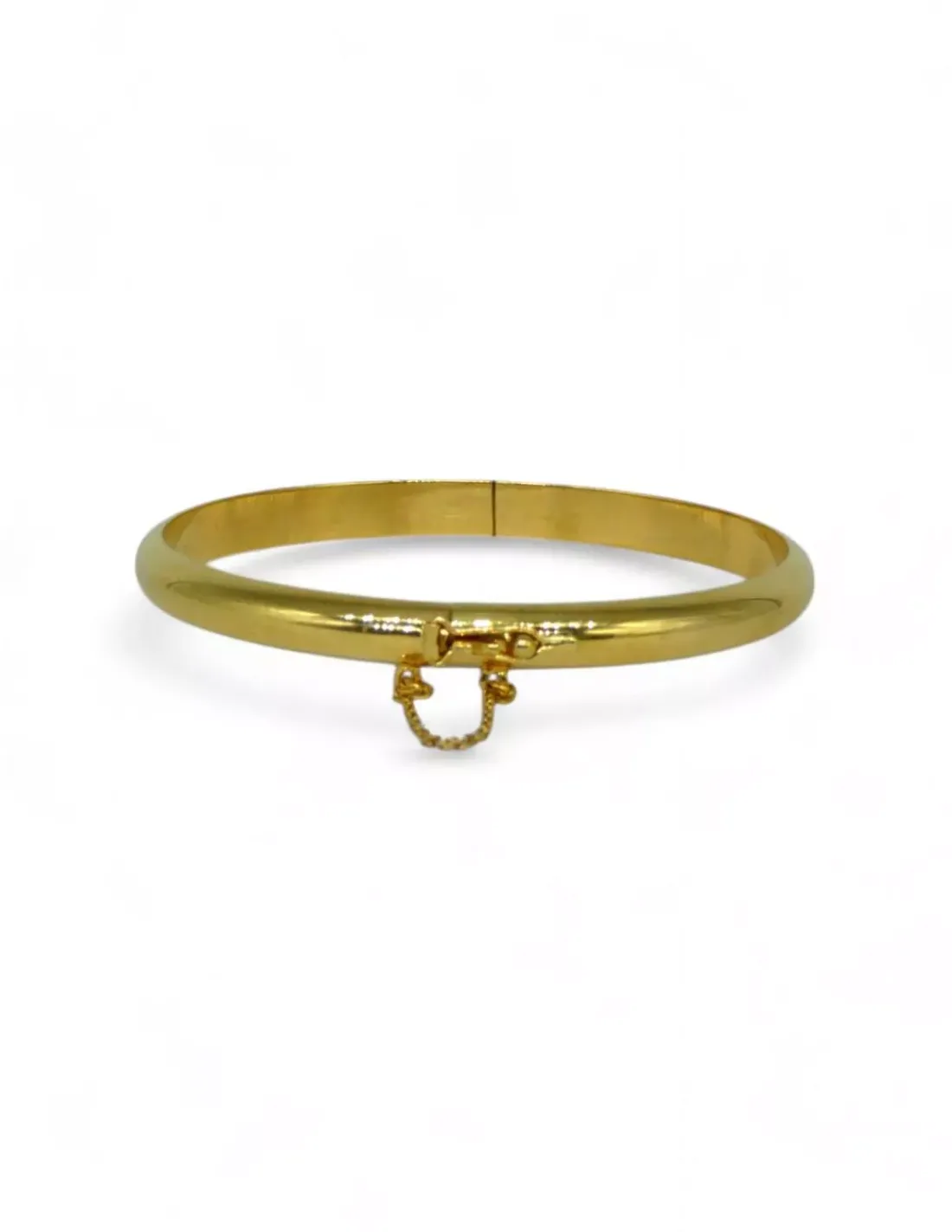 Online Pulsera media caña lisa c. seguridad oro 18k - 6cm Pulseras De Plata | Pulseras De Oro