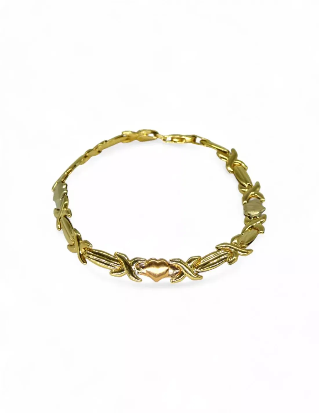 Hot Pulsera motivos tres corazones oro 18k - 19cm Pulseras De Plata | Pulseras De Oro